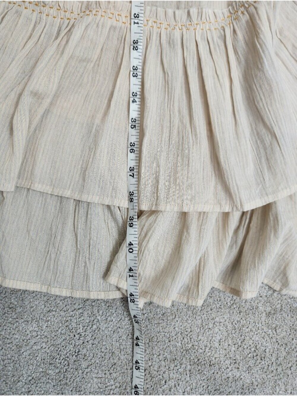 Free People 100% Cotton Cream Dress Size XS Fits Small - Medium Oversized Drapey - Picture 9 of 13